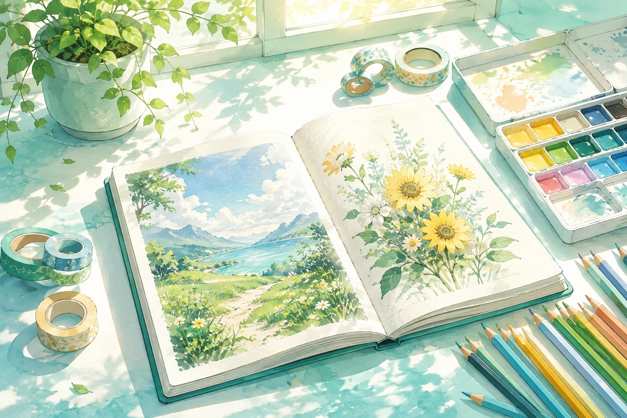 创作角落主题原创示意插画